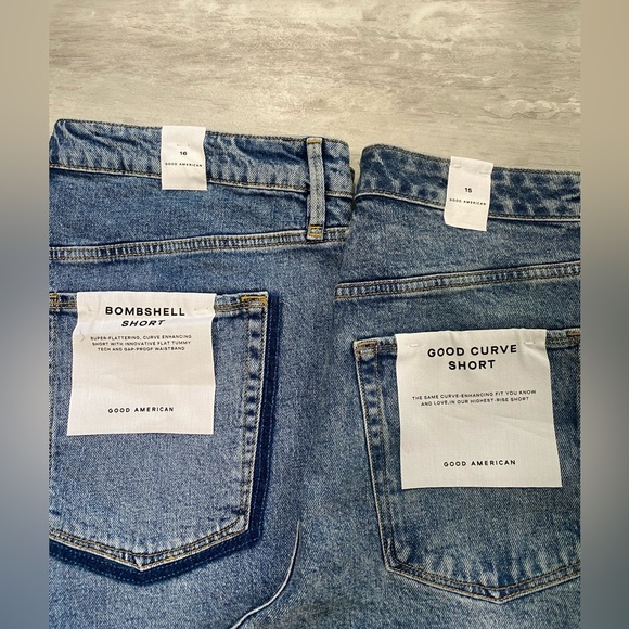 Two Pairs of Good American Denim Shorts NWT - Picture 2 of 12